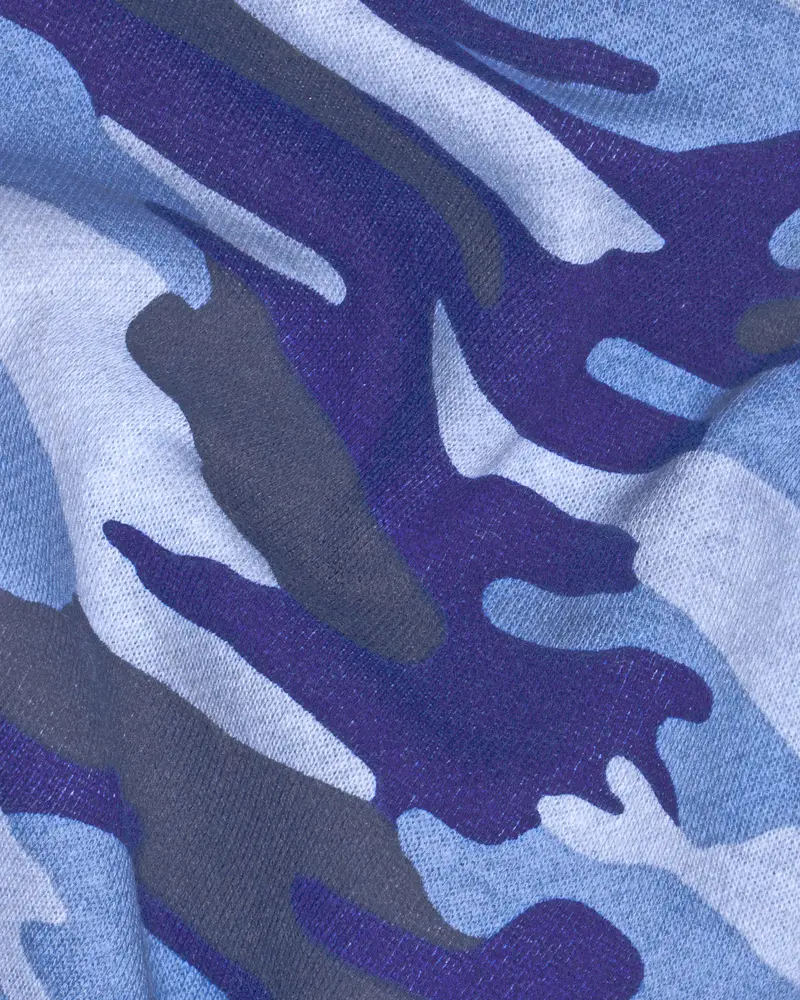 Danube Blue With Scarpa Gray Camouflage Super Soft Premium Cotton Jersey T-Shirt 3