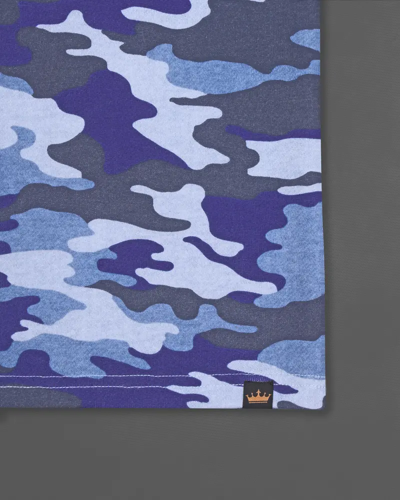 Danube Blue With Scarpa Gray Camouflage Super Soft Premium Cotton Jersey T-Shirt 5