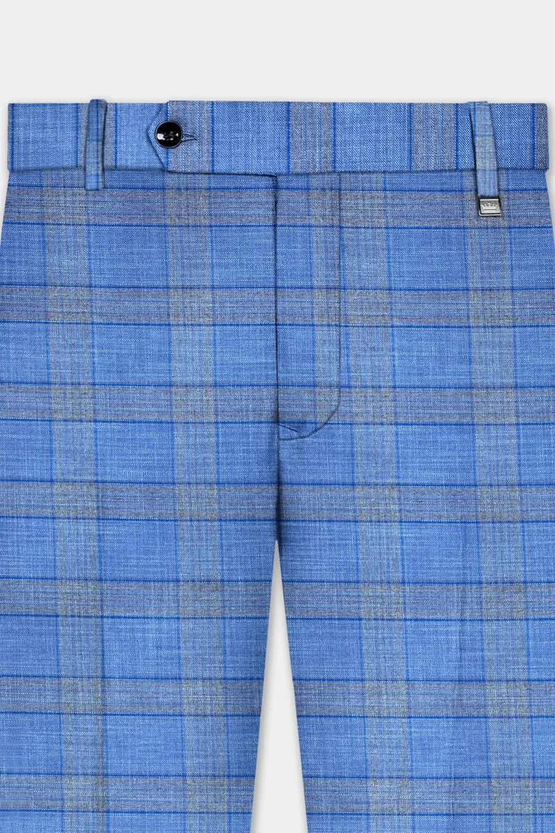 Danube Blue Wool Blend Double Breasted Suit 12
