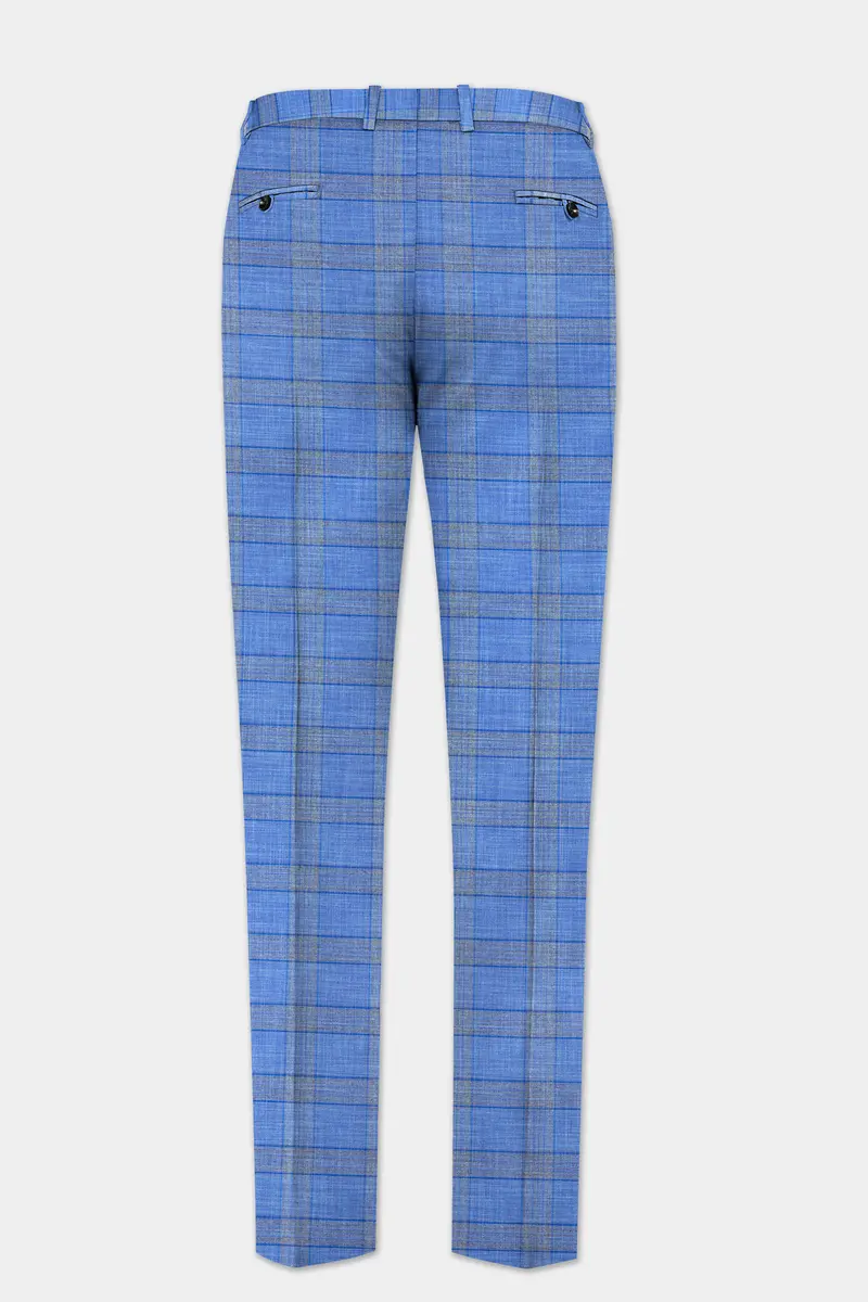 Danube Blue Wool Blend Double Breasted Suit 14
