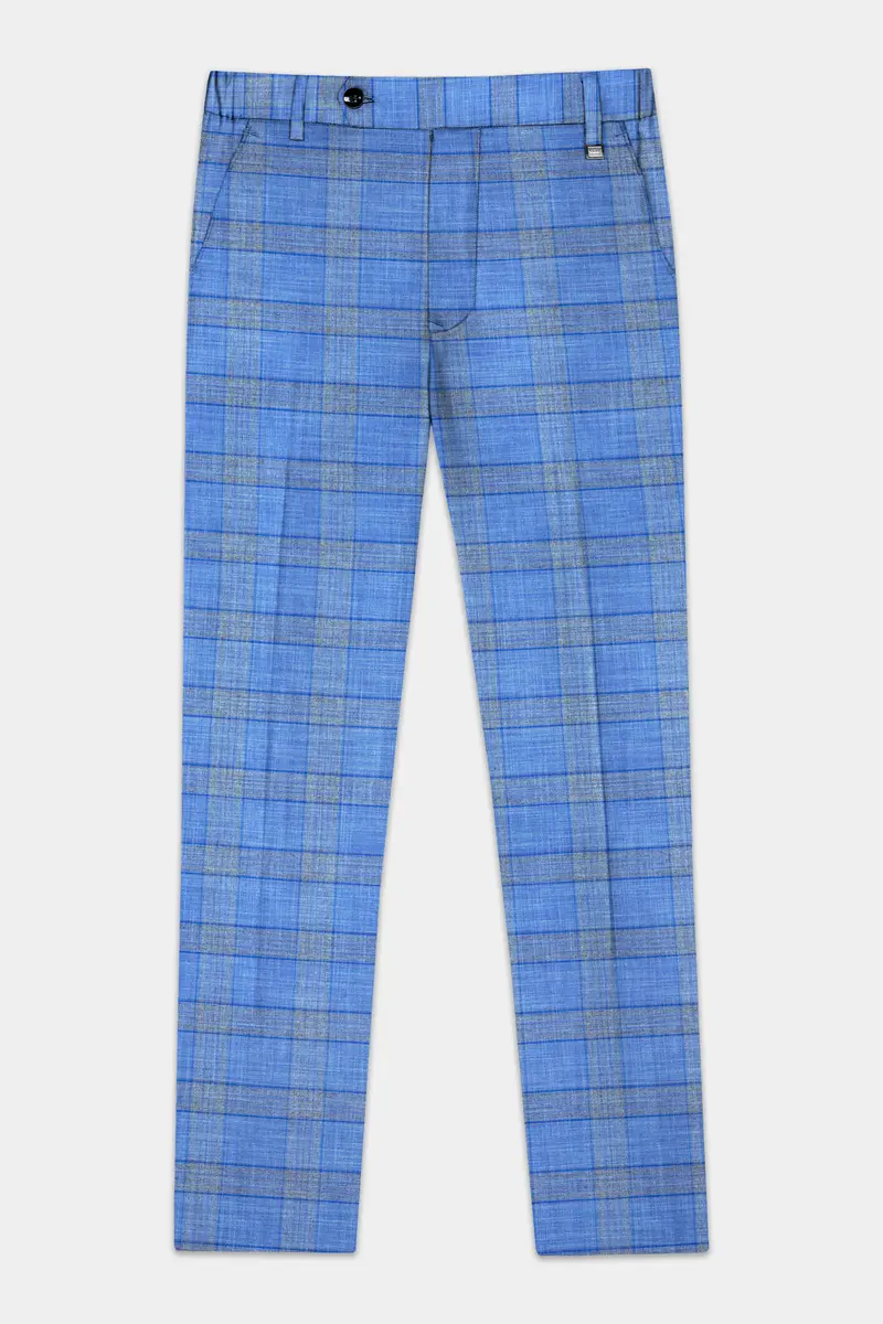 Danube Blue Wool Blend Double Breasted Suit 16