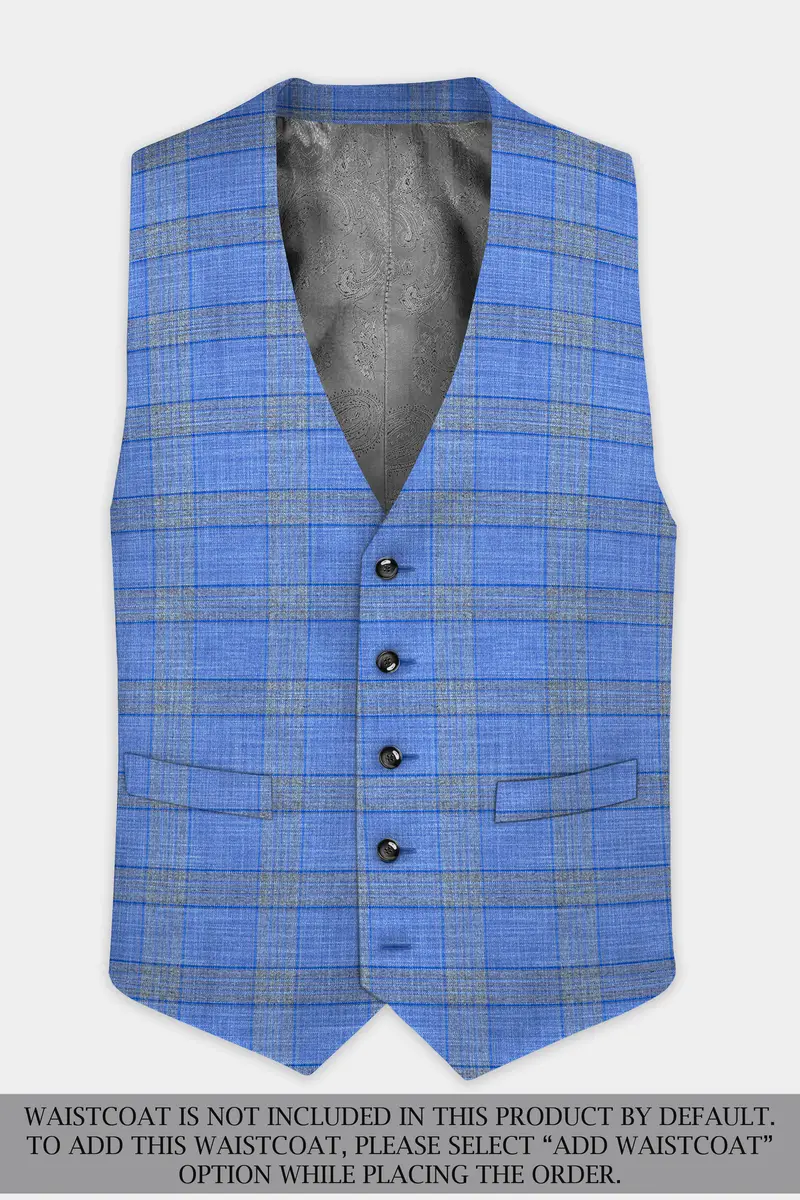 Danube Blue Wool Blend Double Breasted Suit 17