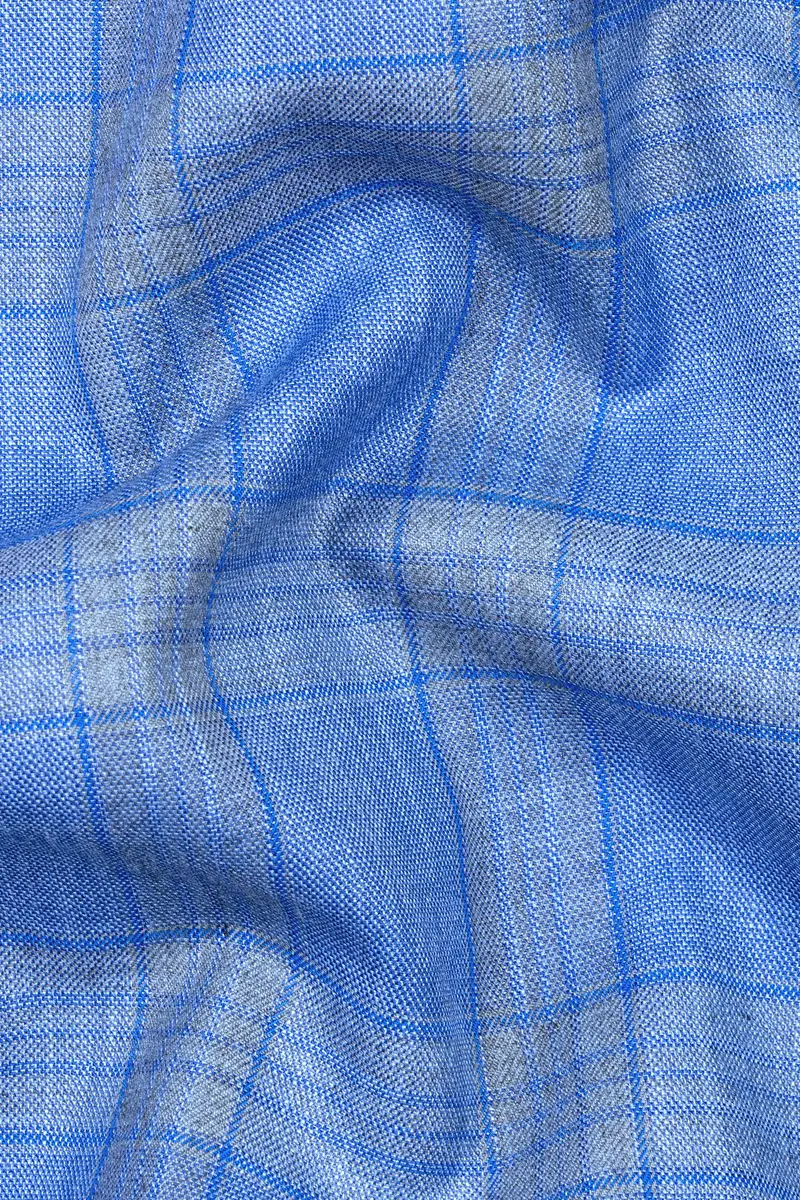 Danube Blue Wool Blend Double Breasted Suit 3