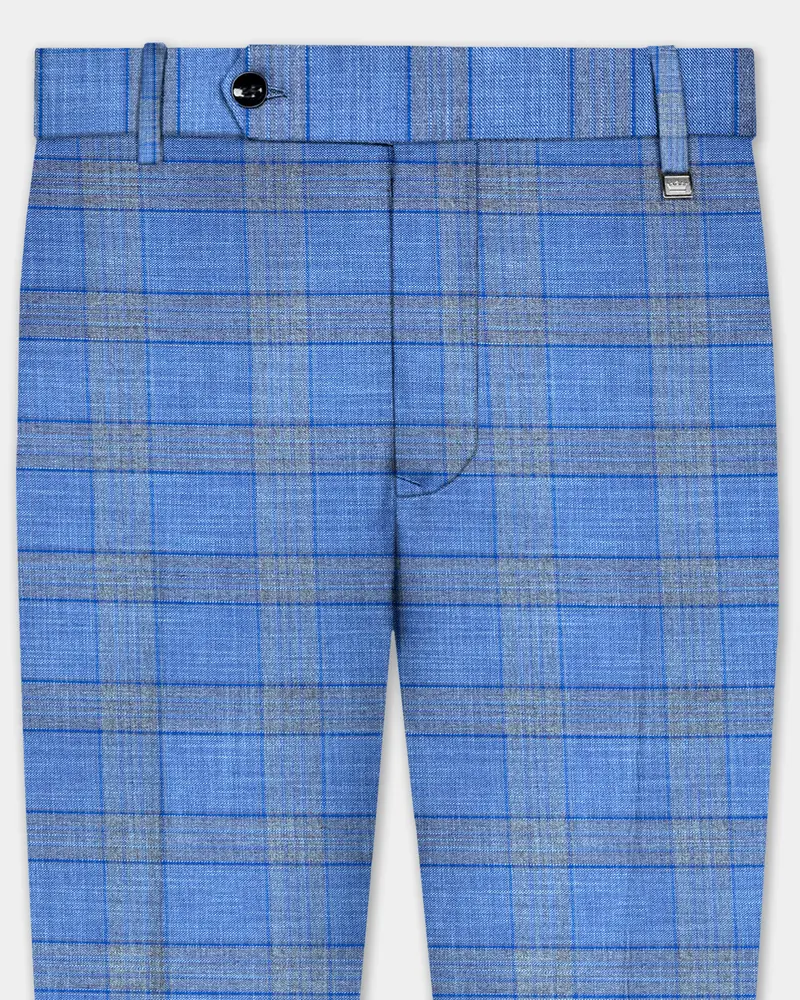 Danube Blue Wool Blend Pant 1