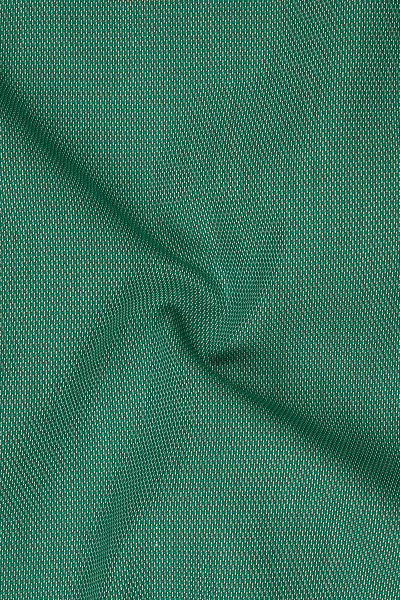 Dark Aqua Green Dobby Textured Premium Giza Cotton Shirt 3