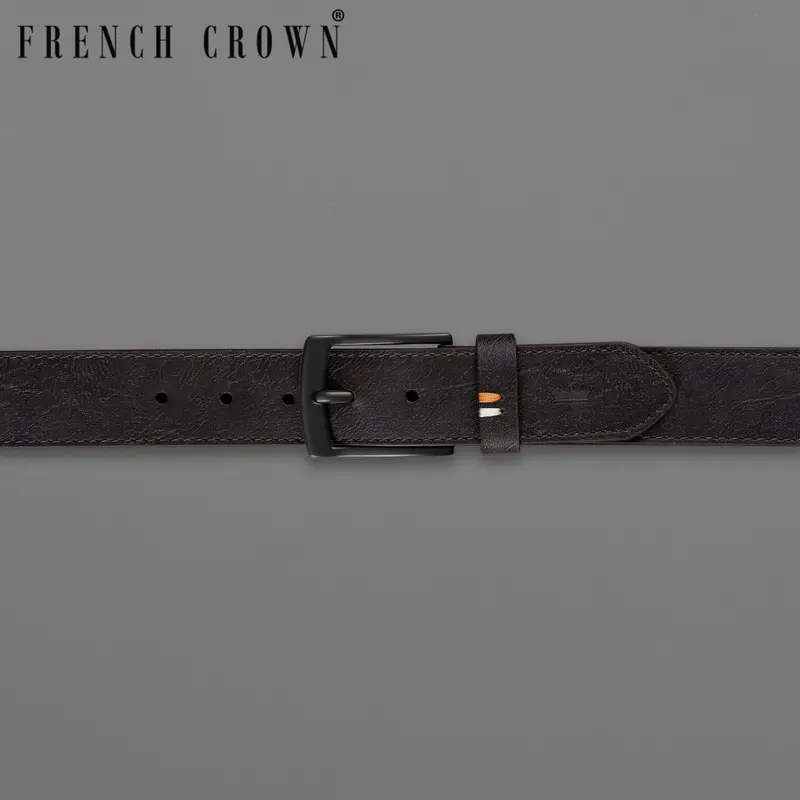 Dark Brown Leather Free Lightweight Handcrafted Belt 1
