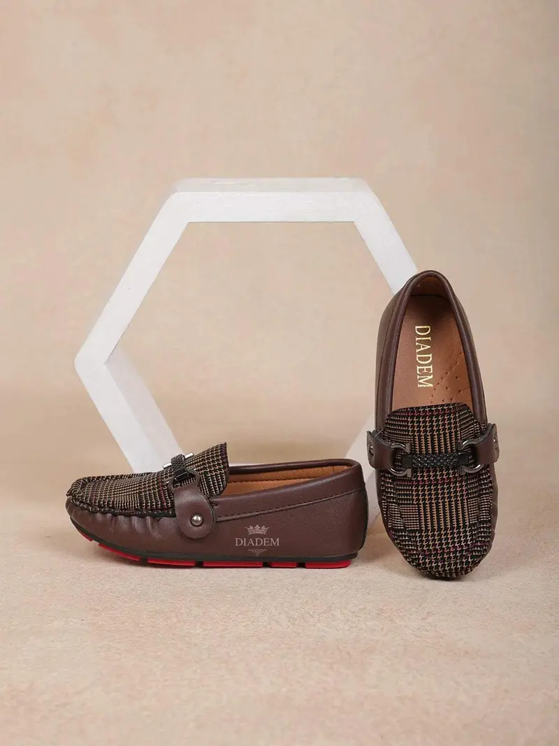 Dark Brown Leather Loafers For Boys 2