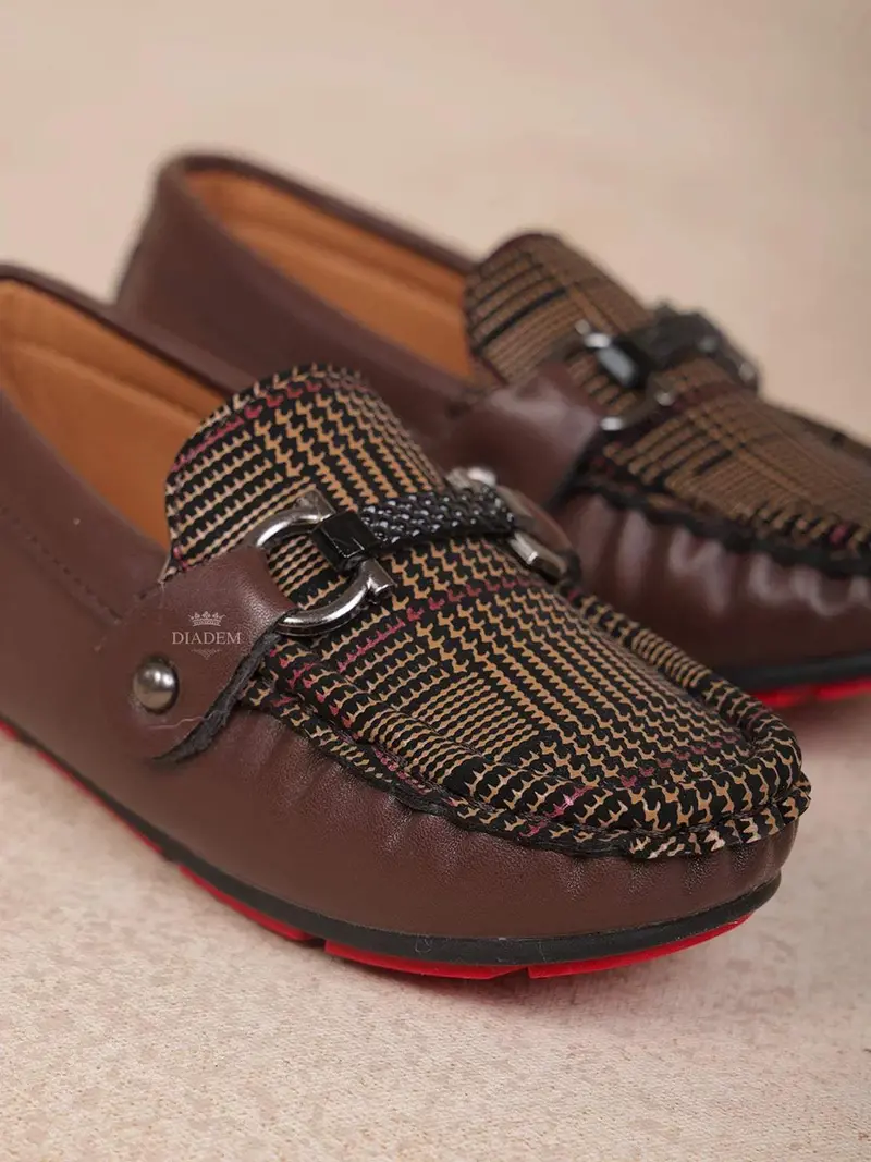 Dark Brown Leather Loafers For Boys 4
