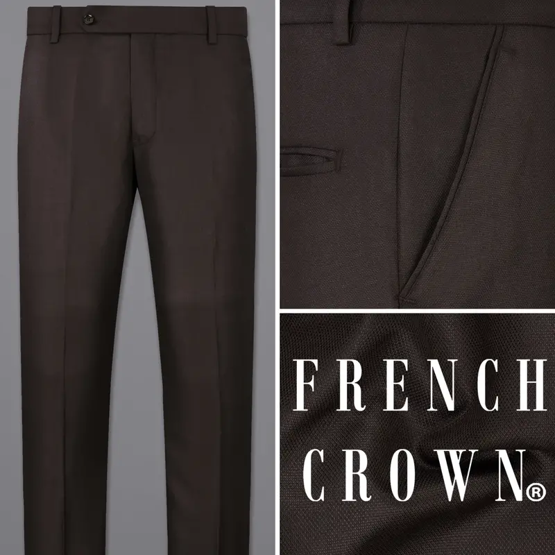 Dark Brown Textured Pant 1