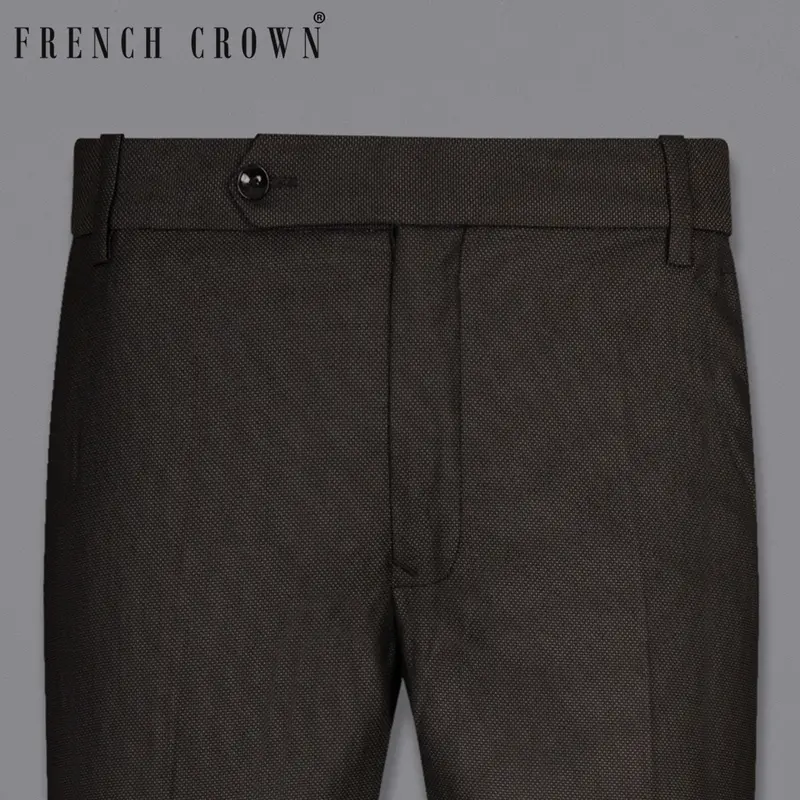 Dark Brown Wool Rich Pant 1