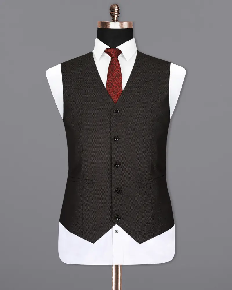 Dark Brown Wool Rich Waistcoat 2