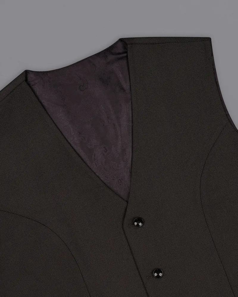 Dark Brown Wool Rich Waistcoat 4