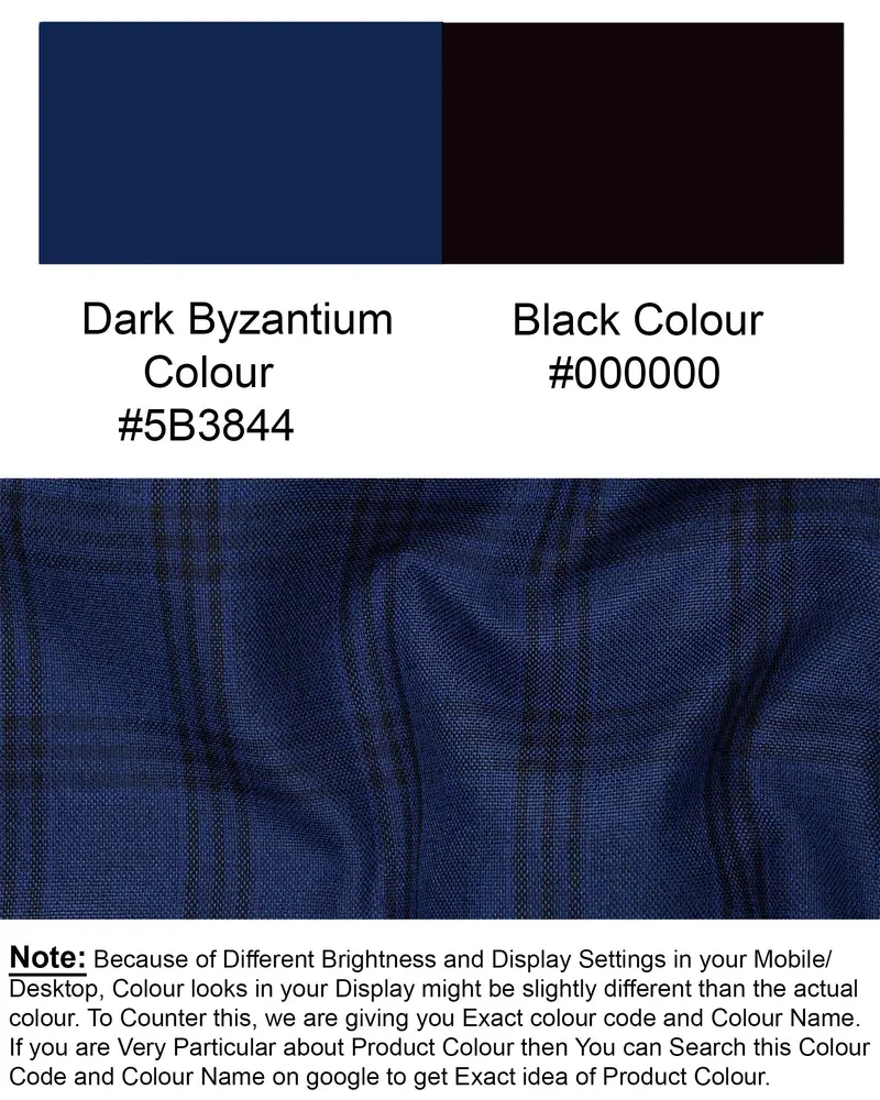 Dark Byzantium Blue Plaid Waistcoat 7