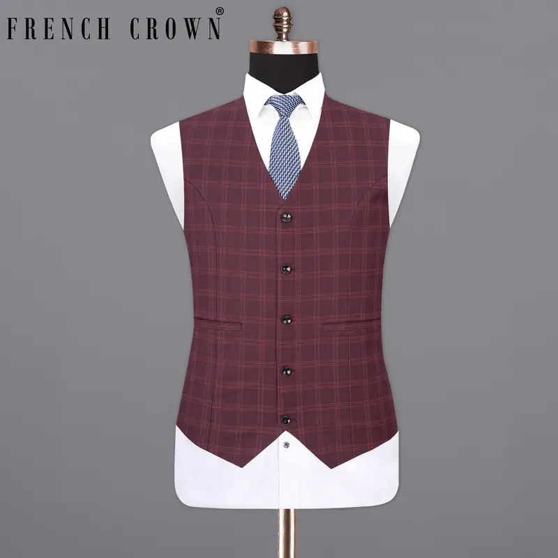 Dark Byzantium Plaid Waistcoat 1