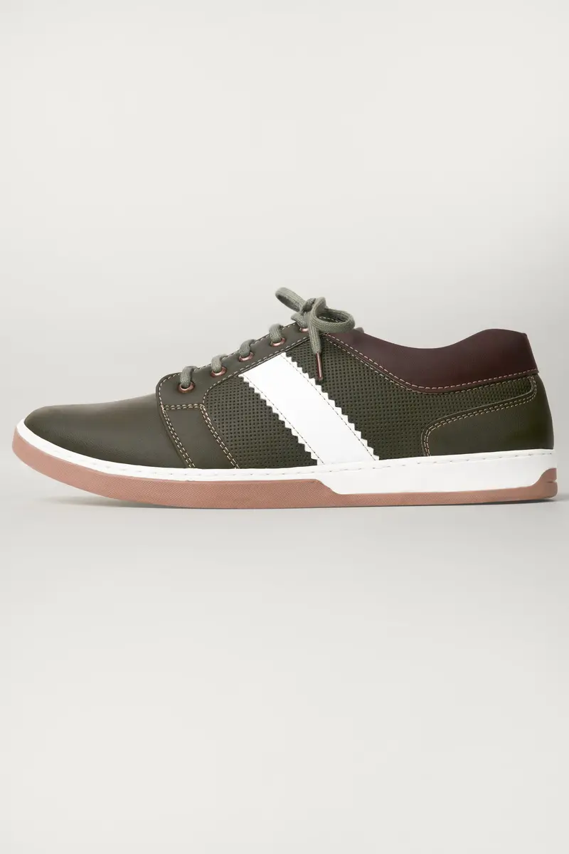 Dark Green Vegan Leather Derby Shoes 3
