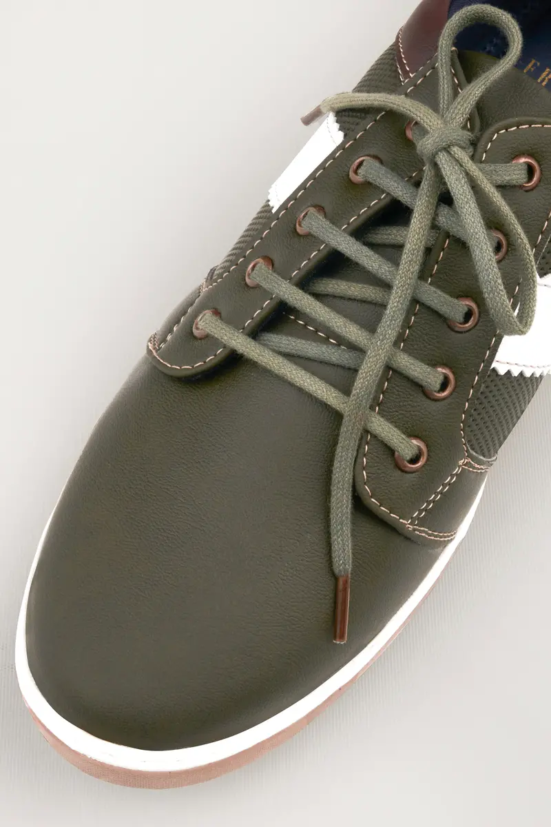 Dark Green Vegan Leather Derby Shoes 4
