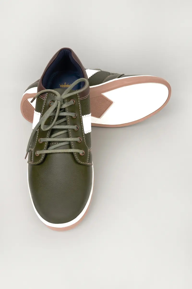 Dark Green Vegan Leather Derby Shoes 5