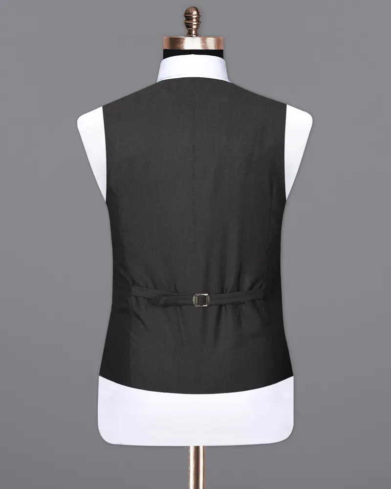 Dark Grey Dots Textured Waistcoat 6
