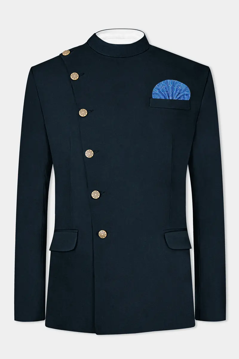 Dark Jungle Green Solid Premium Cotton Blazer 2