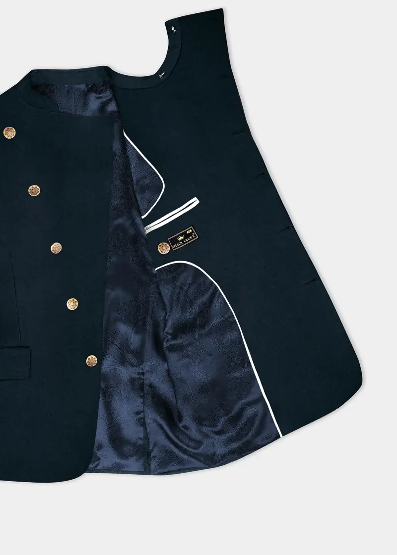 Dark Jungle Green Solid Premium Cotton Blazer 4