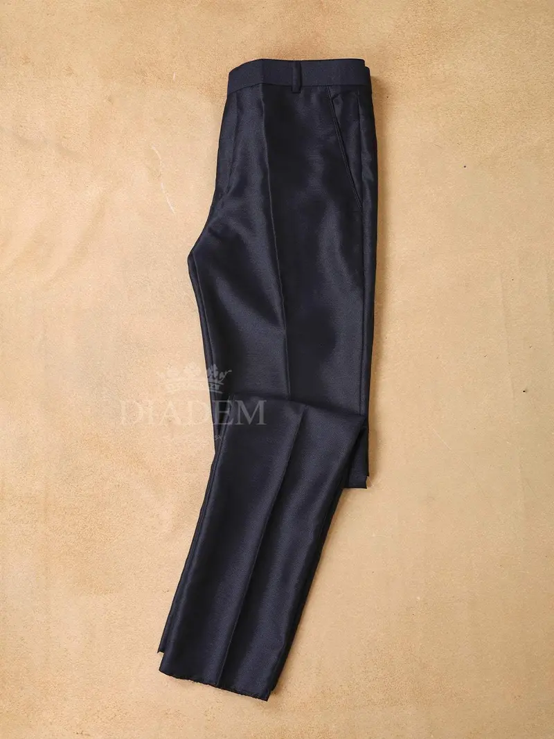 Dark Navy Blue Solid Jodhpuri Men's Suit 3