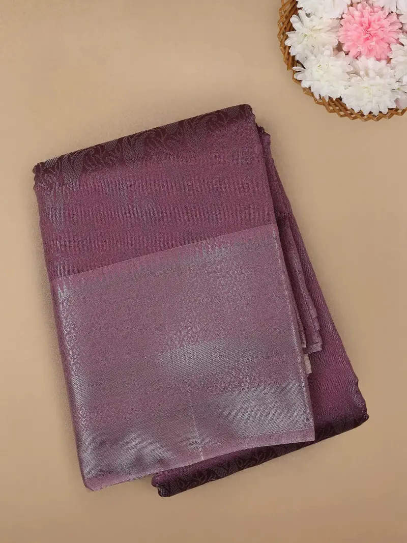 Dark Pink Floral Designed Fancy Art Silk Saree 1