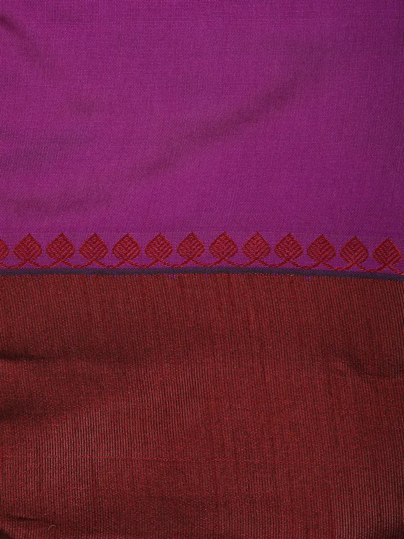 Dark Purple Solid Design Soft Silk Fancy Wear Saree With Contrast Border 2