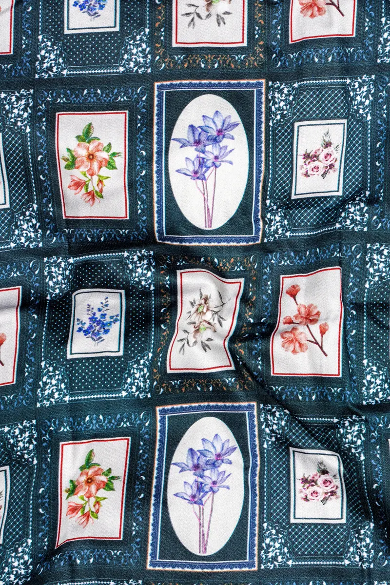 Dark Slate Blue With Wild Sand White Multicolour Printed Super Soft Premium Cotton Designer Shirt 3