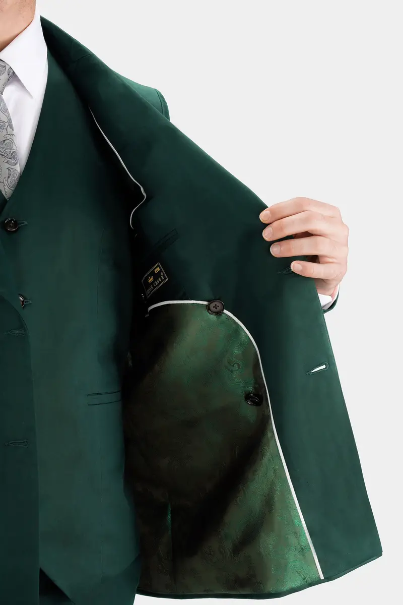 Dark Slate Green Premium Cotton Double Breasted Blazer 4
