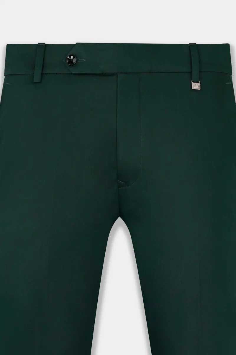 Dark Slate Green Premium Cotton Double Breasted Suit 11