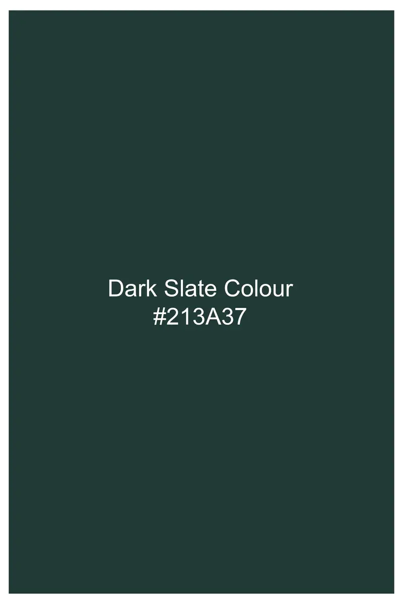 Dark Slate Green Premium Cotton Double Breasted Suit 14