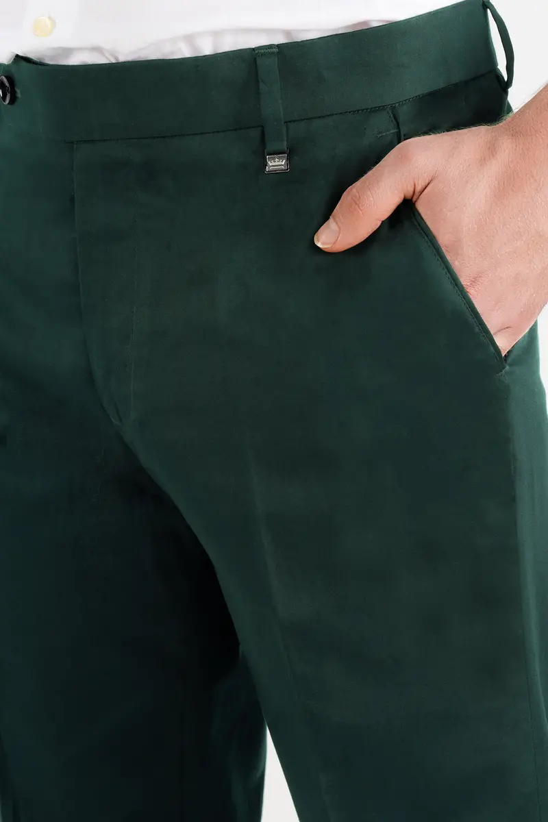 Dark Slate Green Premium Cotton Double Breasted Suit 6
