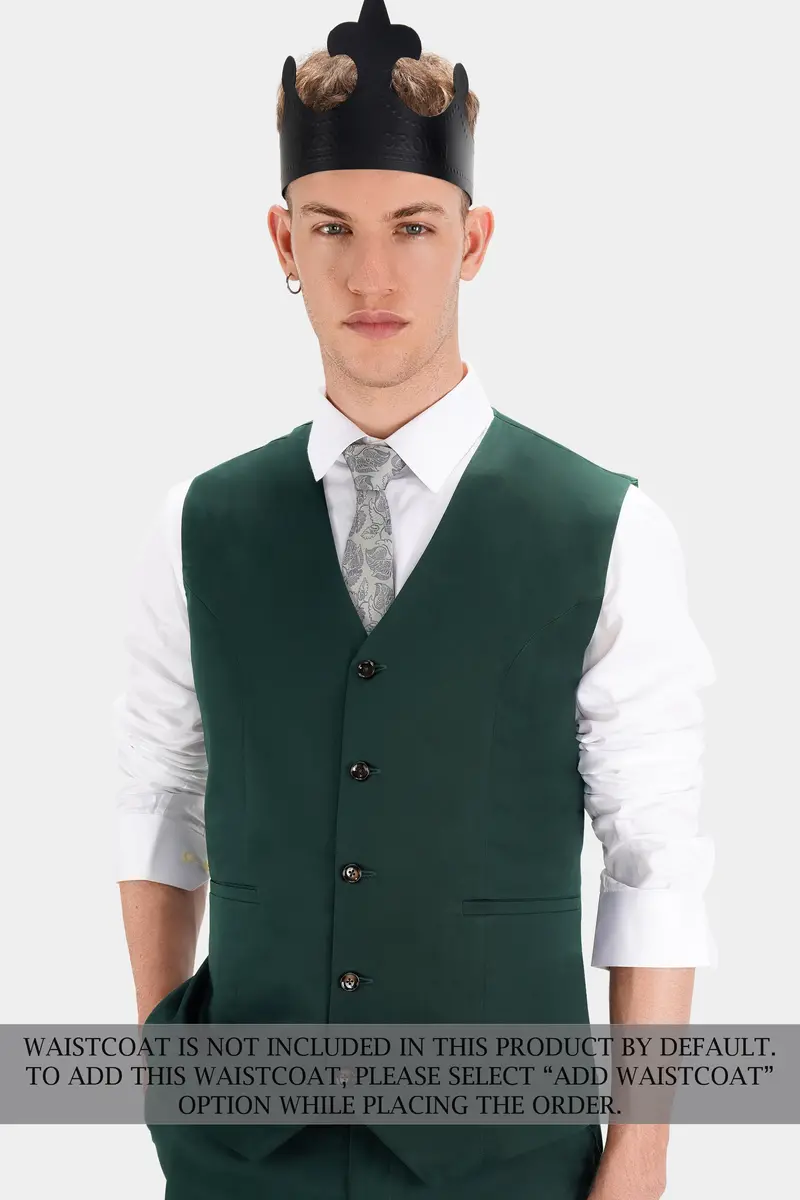 Dark Slate Green Premium Cotton Double Breasted Suit 8