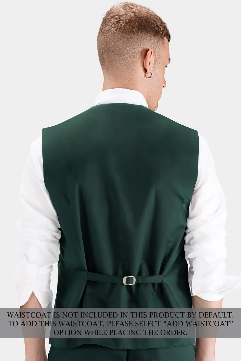 Dark Slate Green Premium Cotton Double Breasted Suit 9