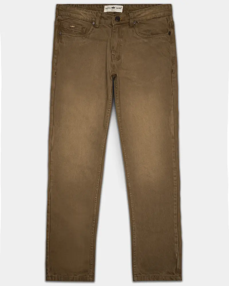 Dark Taupe Brown Rinse Denim 1