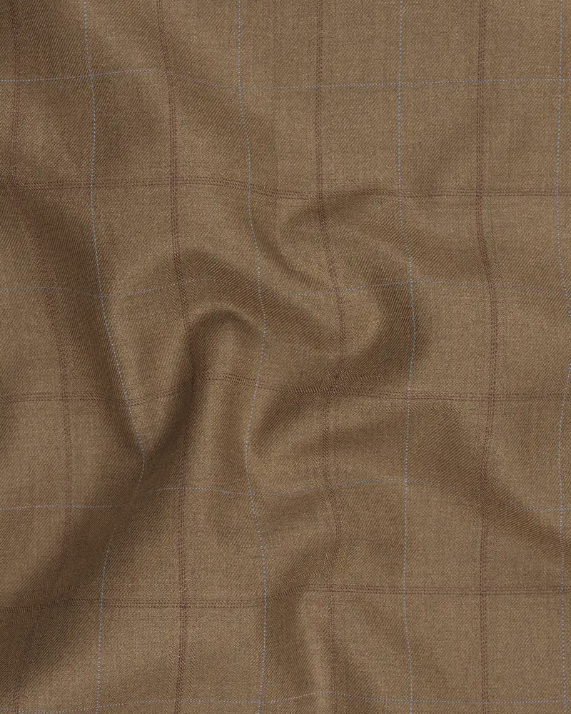 Dark Taupe Brown Windowpane Waistcoat 3