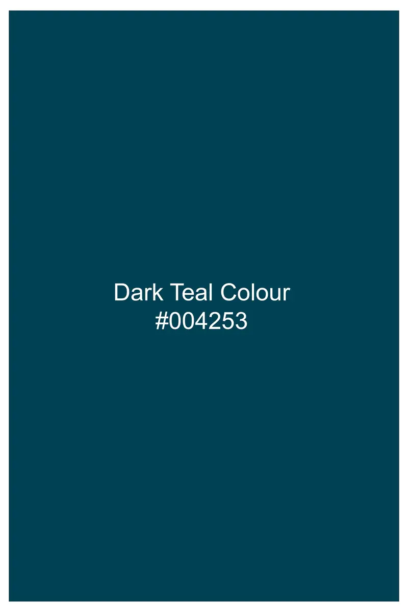 Dark Teal Blue Printed Super Soft Premium Cotton Shirt 8
