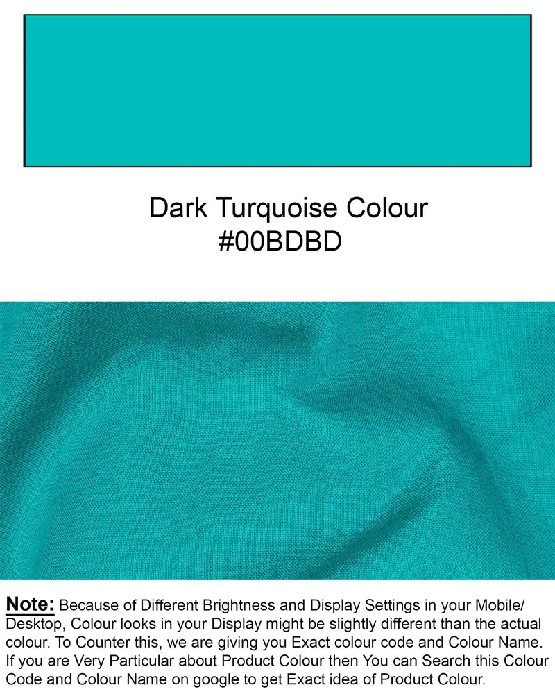 Dark Turquoise Luxurious Linen Shirt 8