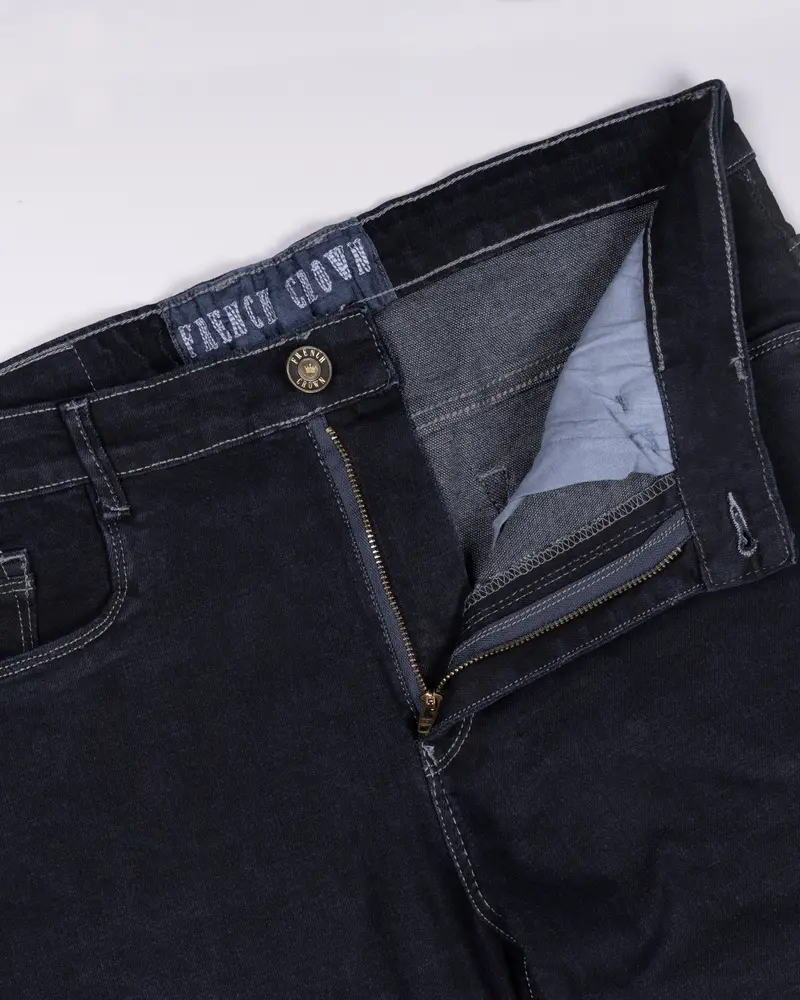 Dark Wash Space Blue Slim Fit Mid-Rise Clean Look Stretchable Denim 5