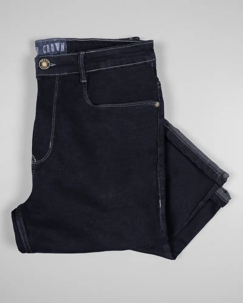 Dark Wash Space Blue Slim Fit Mid-Rise Clean Look Stretchable Denim 6