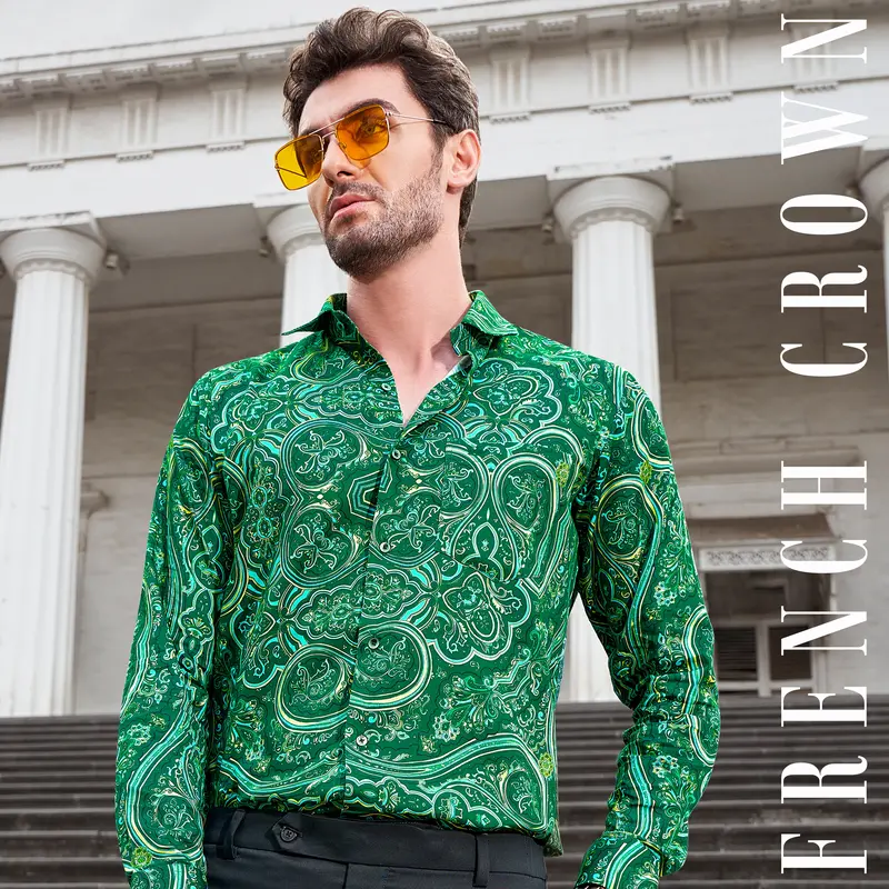 Dartmouth Green With Boho Printed Super Soft Premium Cotton Shirt 1