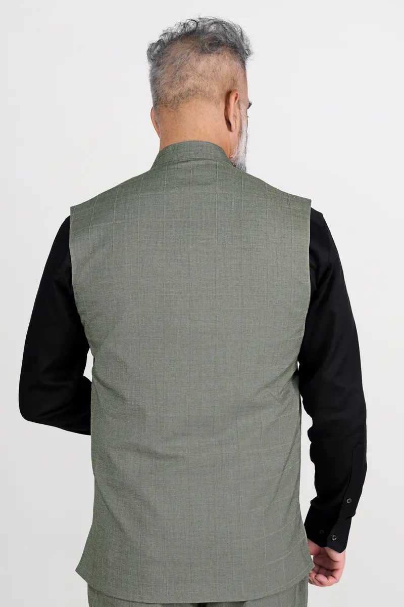 Davys Gray Wool Rich Stretchable Traveler Nehru Jacket 5