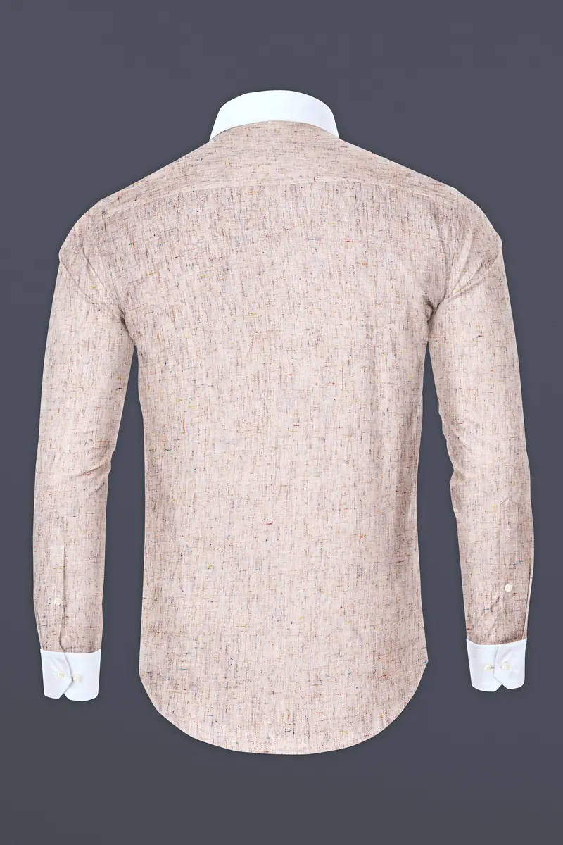 Dawn Brown With White Cuffs And Collar Twill Premium Cotton Shirt 6