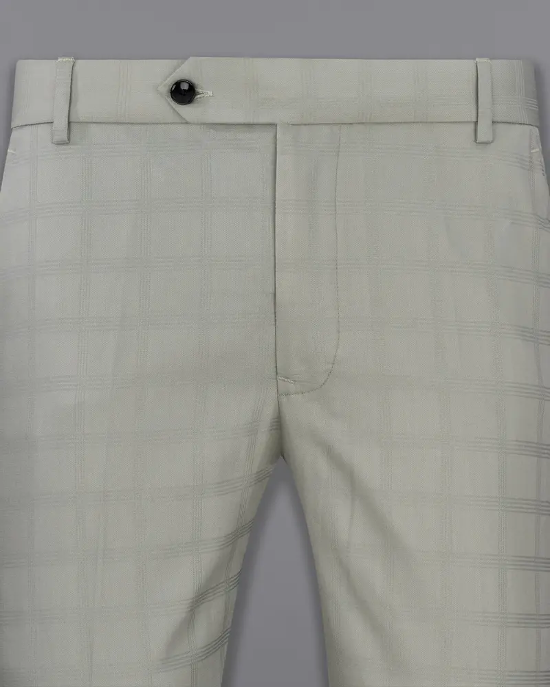 Dawn Gray Plaid Cross Placket Bandhgala Suit 12