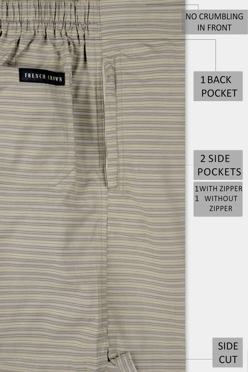 Dawn Lridium Brown Stripes Super Soft Premium Cotton Short 6