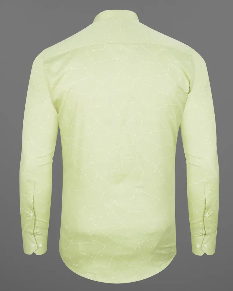 Deep Coffee Green Geometric Printed Super Soft Premium Cotton Shirt 6