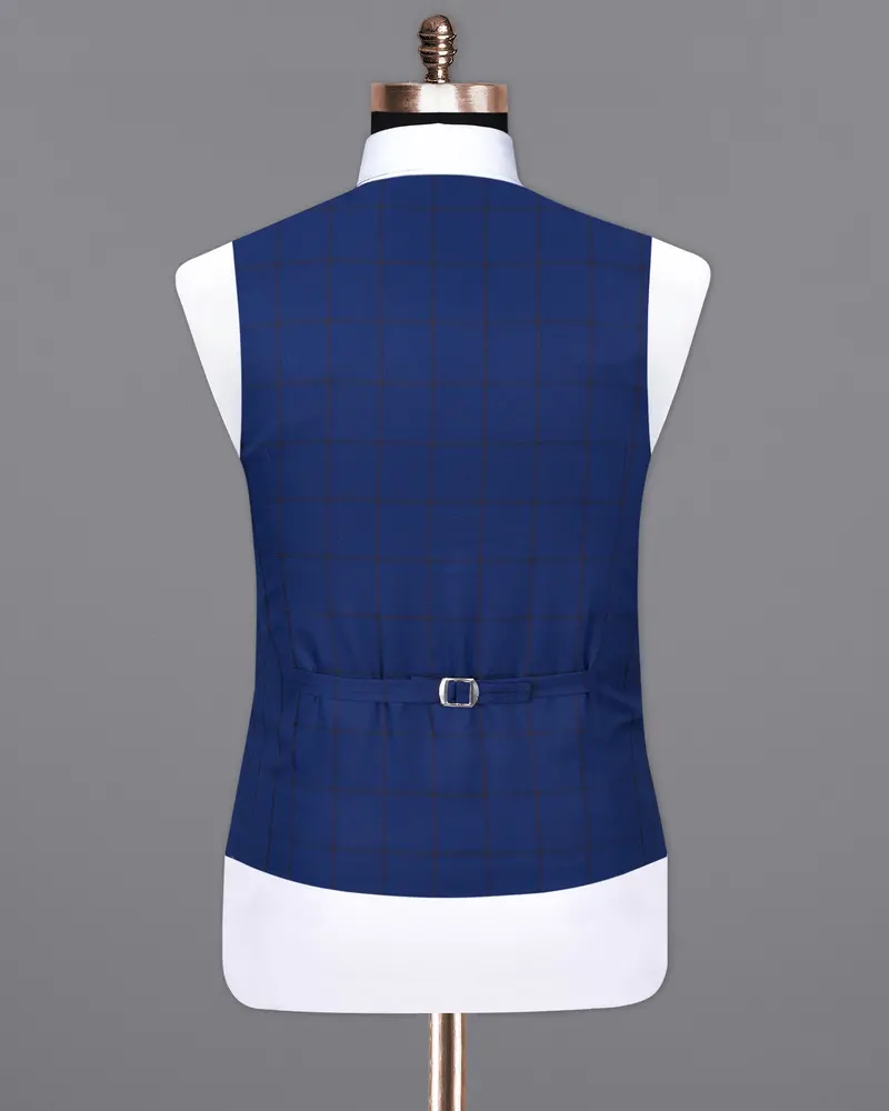 Deep Sapphire Windowpane Waistcoat 6