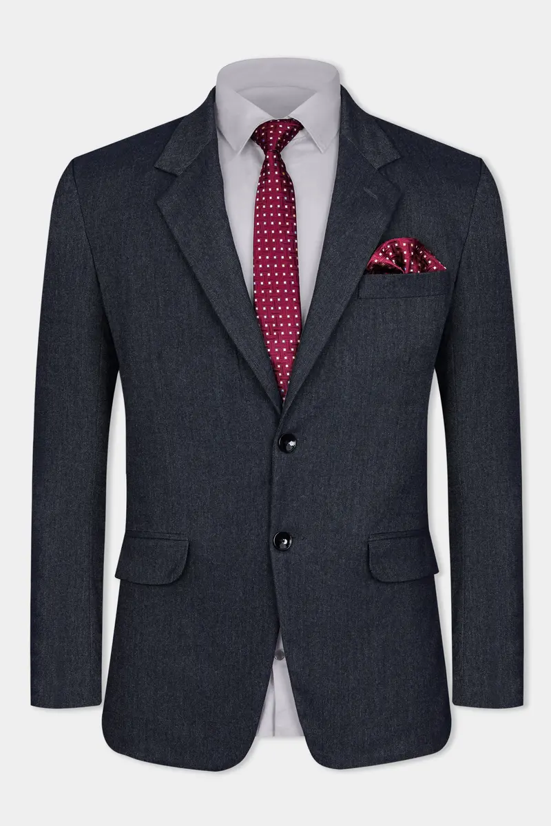 Delft Gray Wool Rich Single Breasted Blazer 2