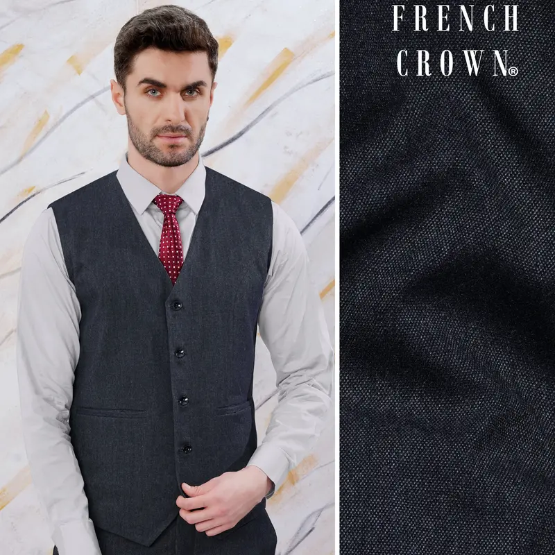 Delft Gray Wool Rich Waistcoat 1