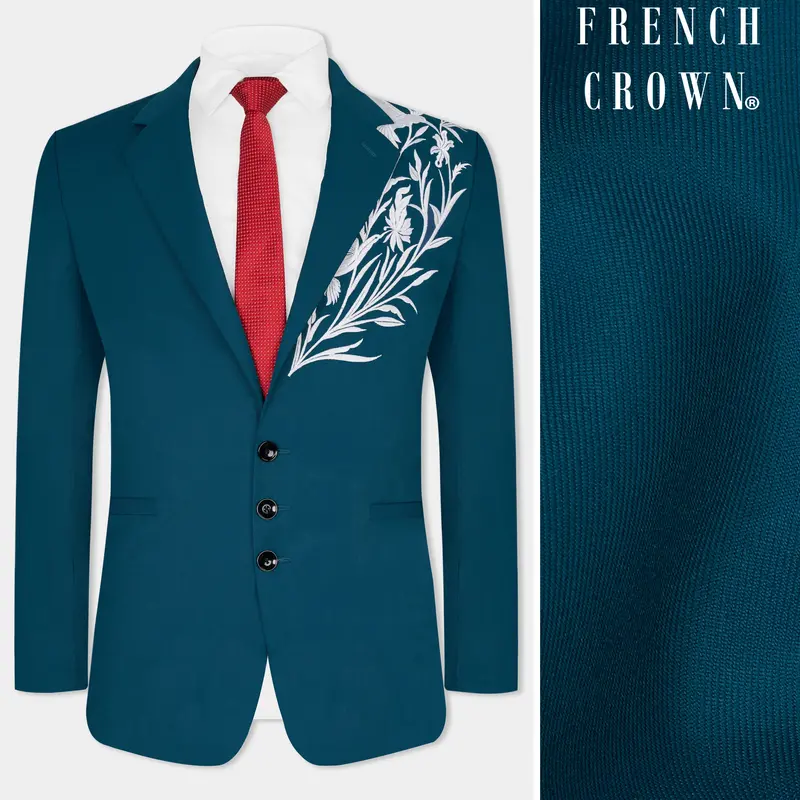 Dell Blue Wool Rich Designer Blazer 1